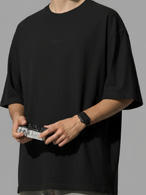 Half Sleeve Oversized Tshirt for Men, Round Neck Cottonblend Drop