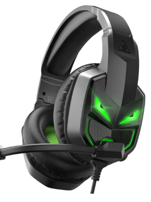 EKSA E7000 Fenrir Gaming Wired On Ear Headset for Xbox One, PS4, PC, PS5, Mobile Devices - Gaming Headphones with Noise Cancelling Microphone, Comfortable Ear Pads, 50 mm Drivers (black green)